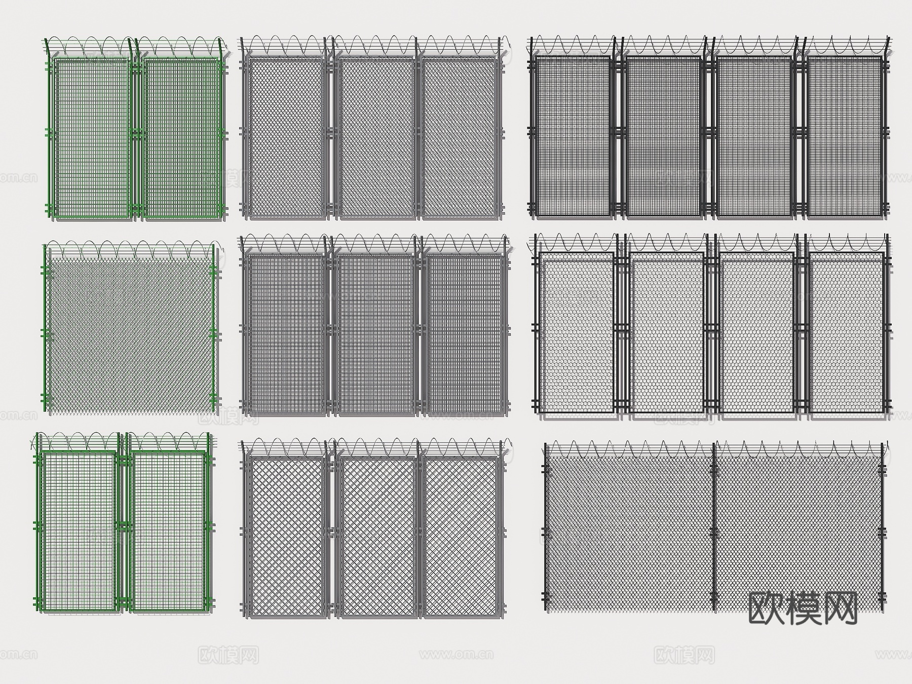 工业风铁丝网 铁丝网护栏 铁丝网围墙3d模型
