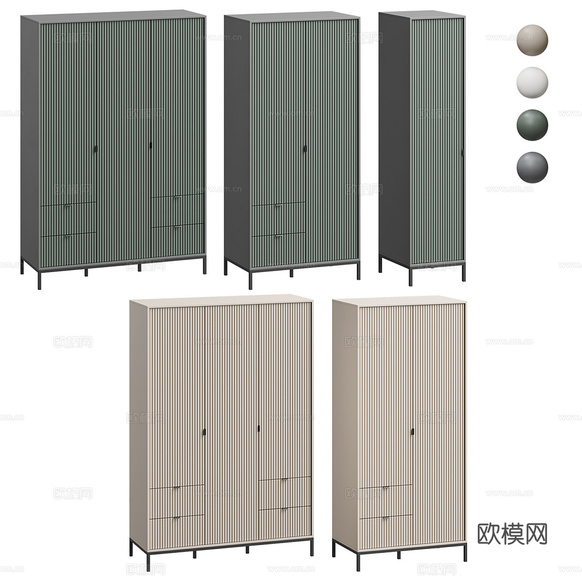 现代成品衣柜3d模型下载(渲染图5)