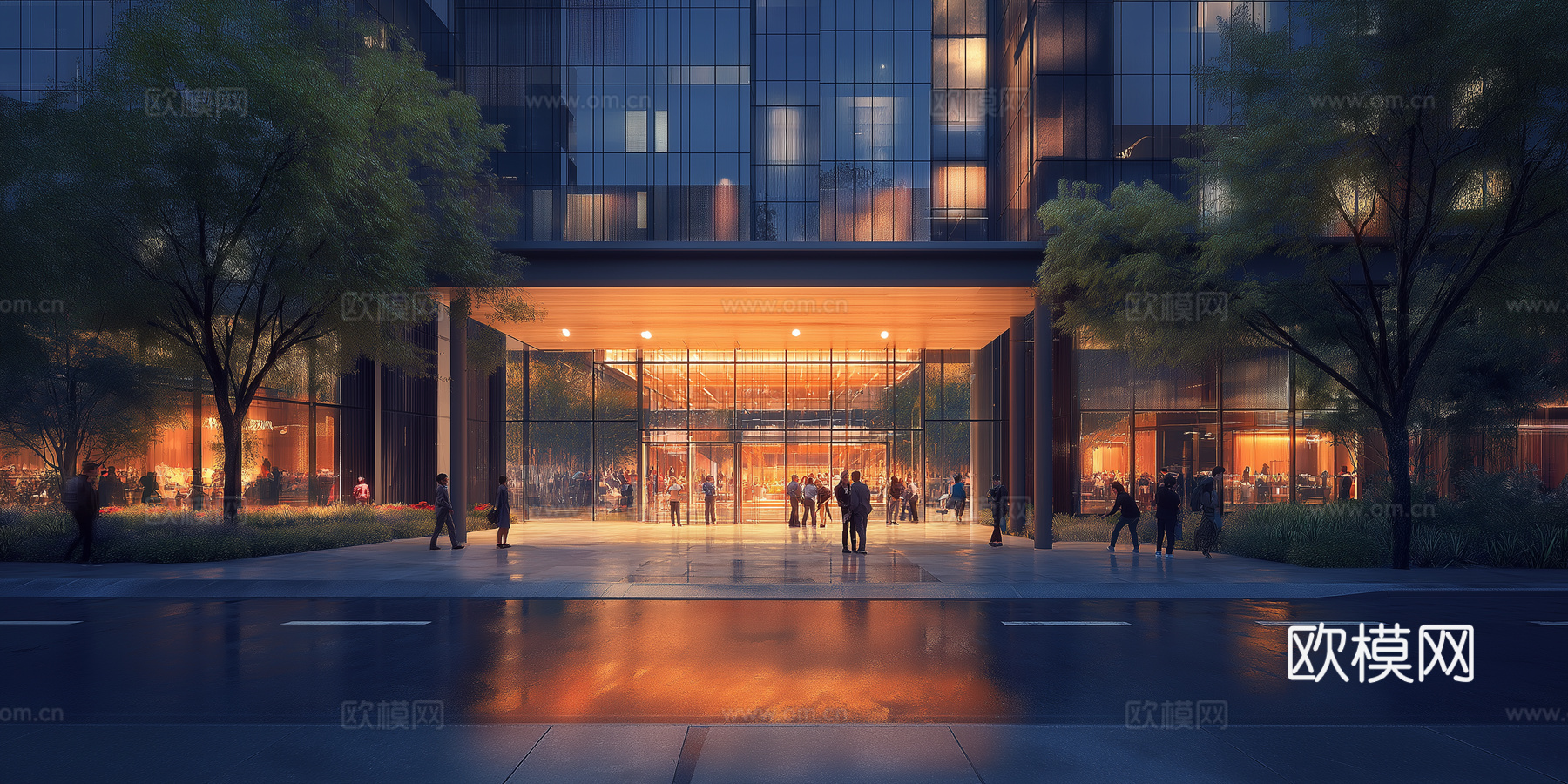 高清傍晚街道夜景下载