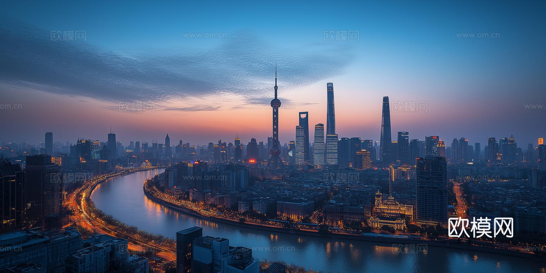 城市傍晚夜景下载