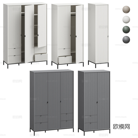 现代成品衣柜3d模型下载(渲染图3)