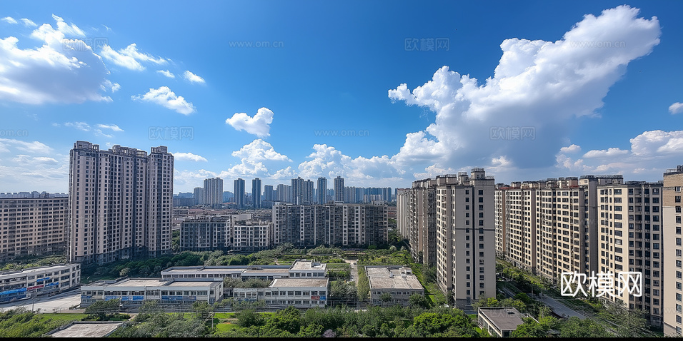 小区白天外景-免费3dmax模型库-欧模网