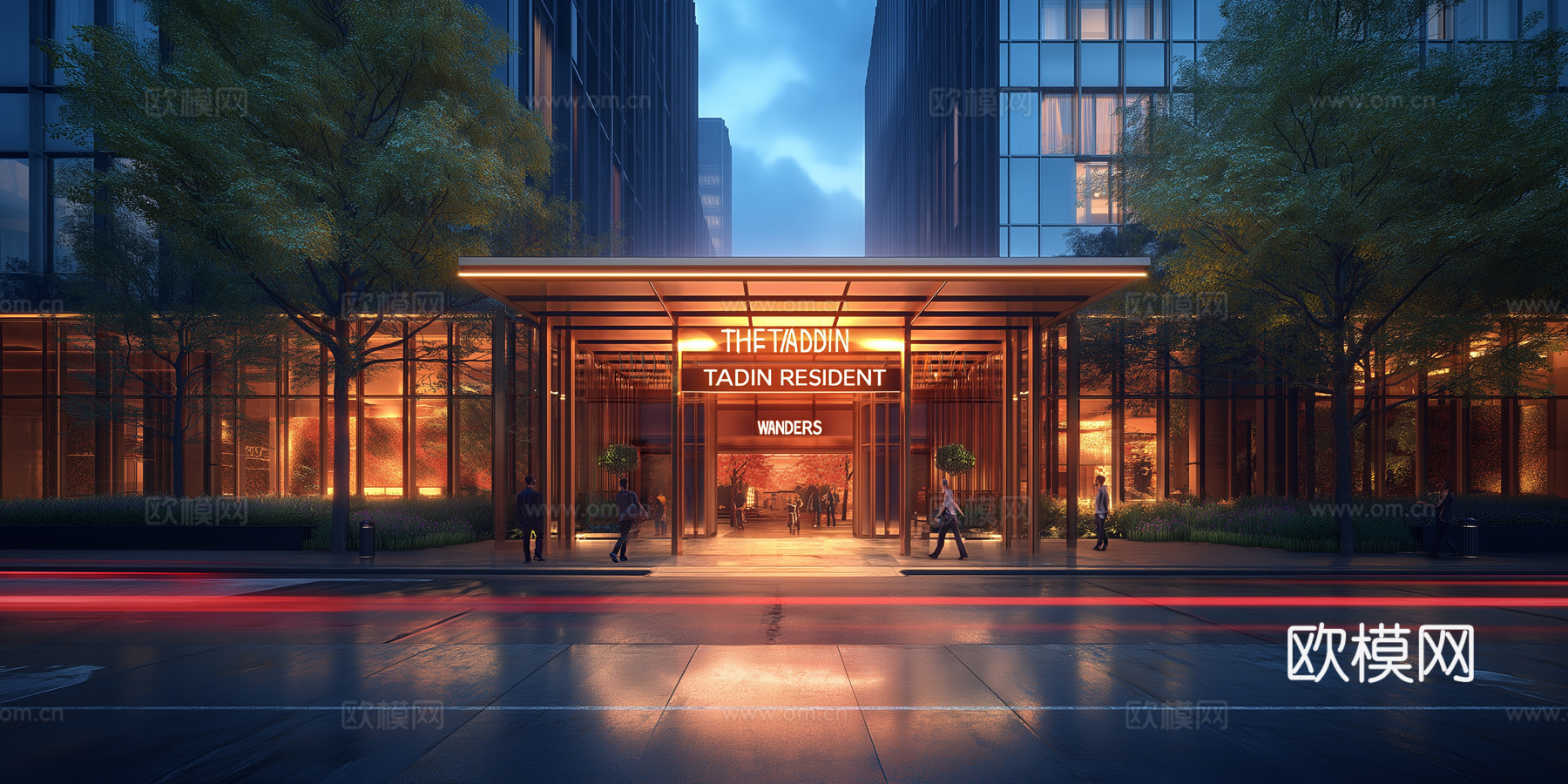 高清傍晚街道夜景下载