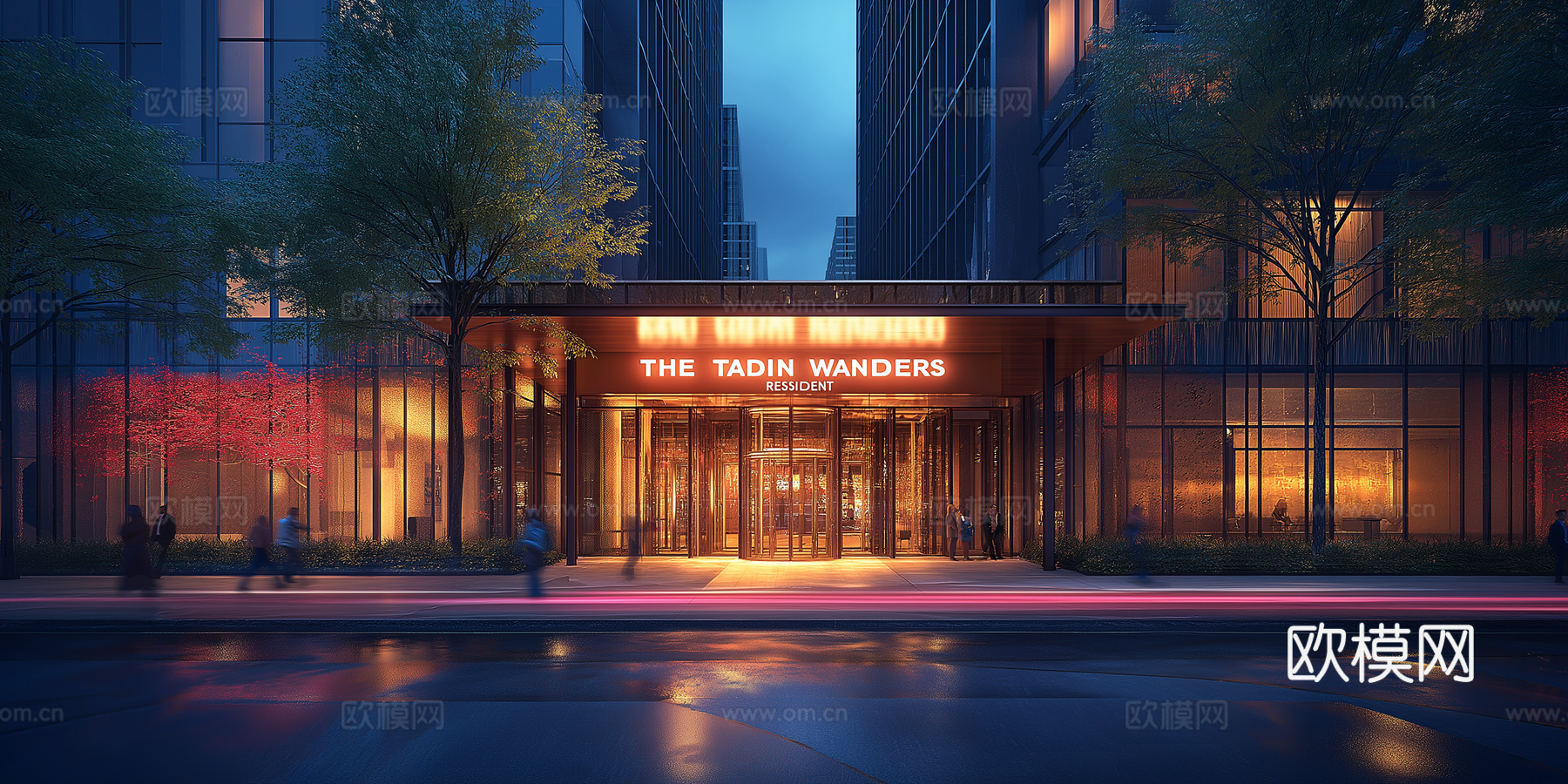 高清傍晚街道夜景下载