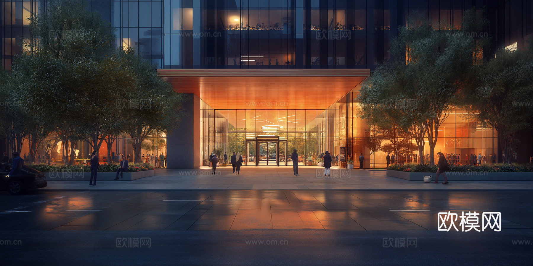 高清傍晚街道夜景下载