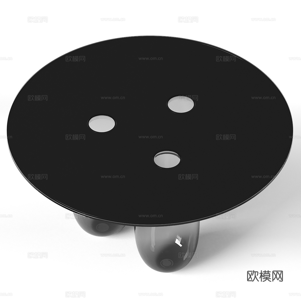 现代玻璃茶几 圆茶几3d模型