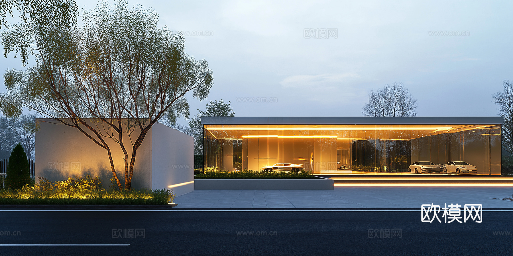 高清傍晚街道夜景下载