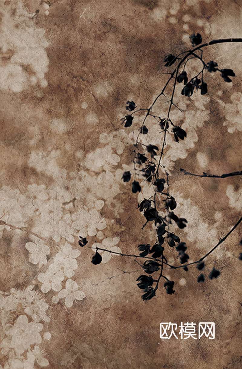 中古侘寂风格装饰画下载