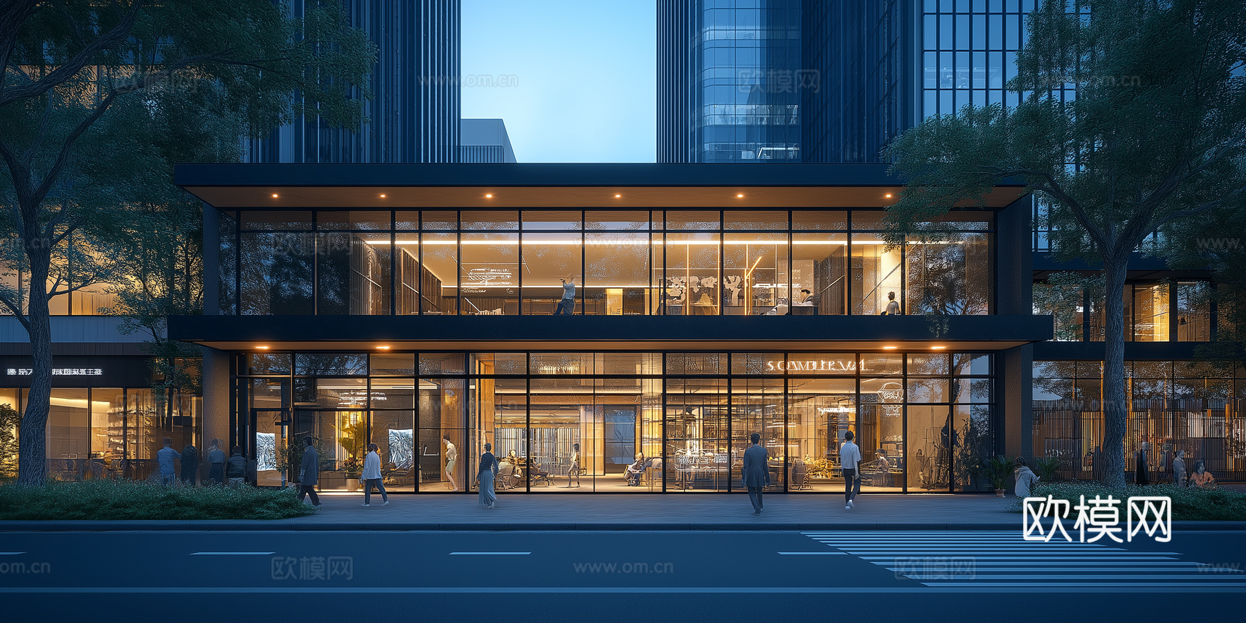 高清傍晚街道夜景下载