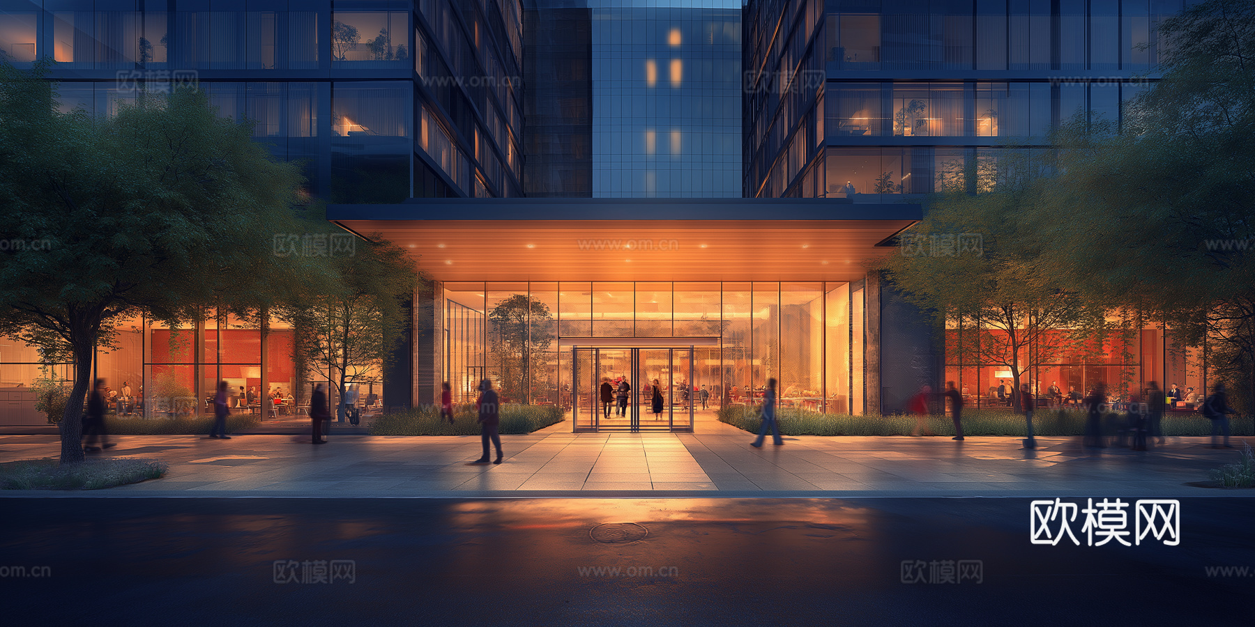 高清傍晚街道夜景下载