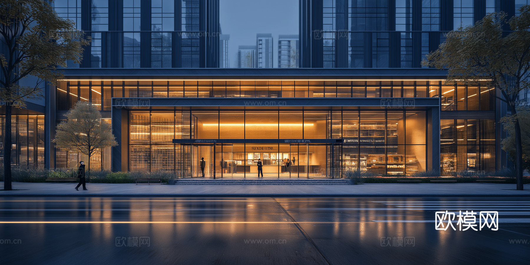 高清傍晚街道夜景下载