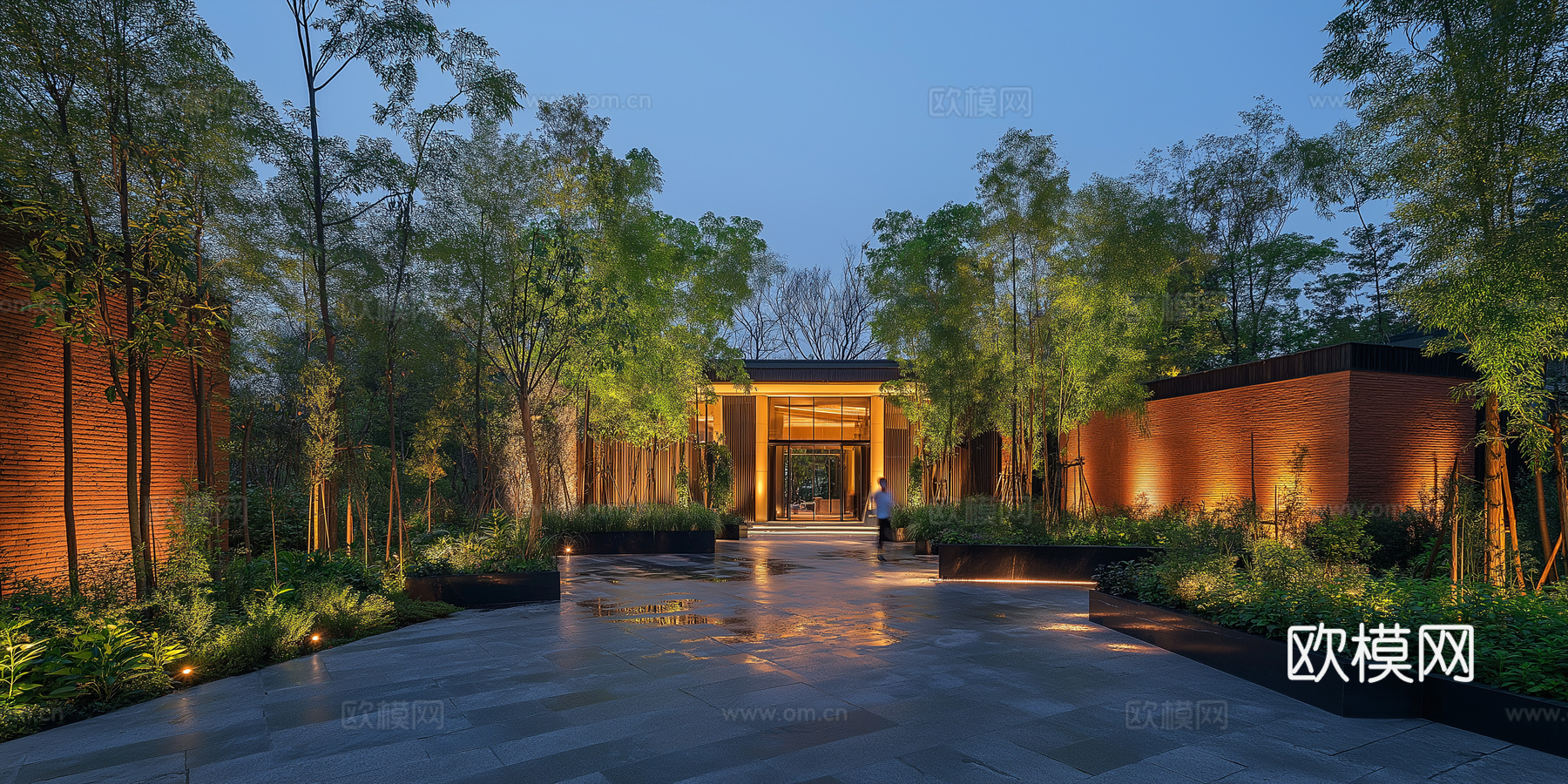 高清园林景观夜景下载