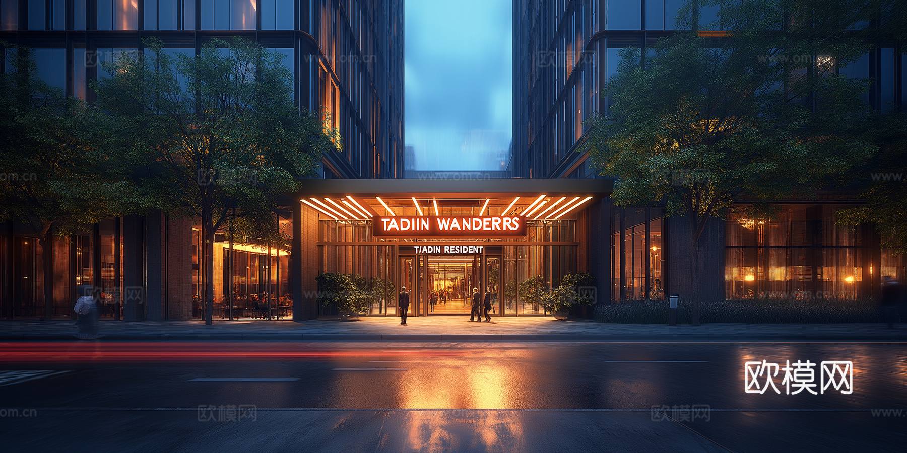 高清傍晚街道夜景下载