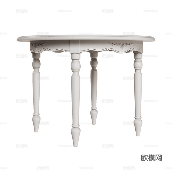 简欧边几 角几3d模型下载