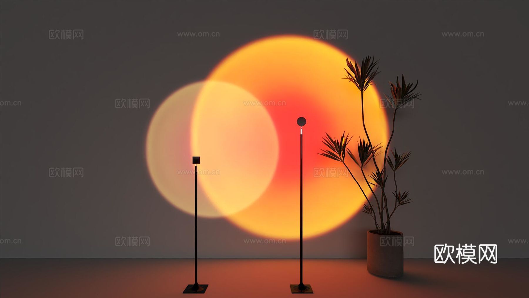 落日灯 夕阳灯3d模型