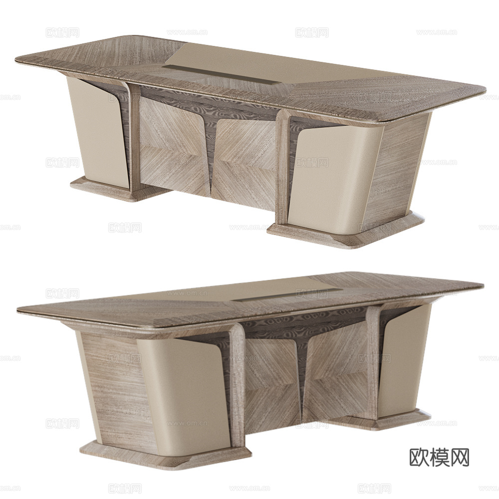 意式会议桌 办公桌3d模型下载