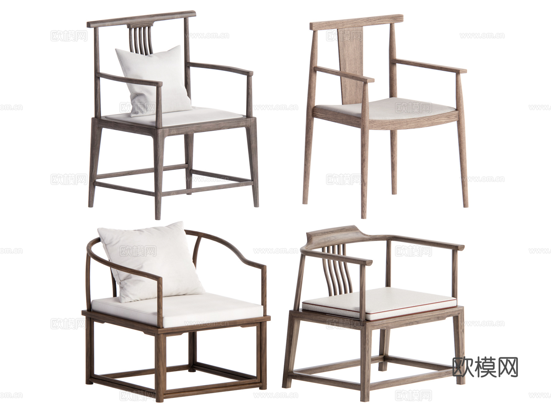 中式椅子 休闲椅su模型下载（渲染图2）