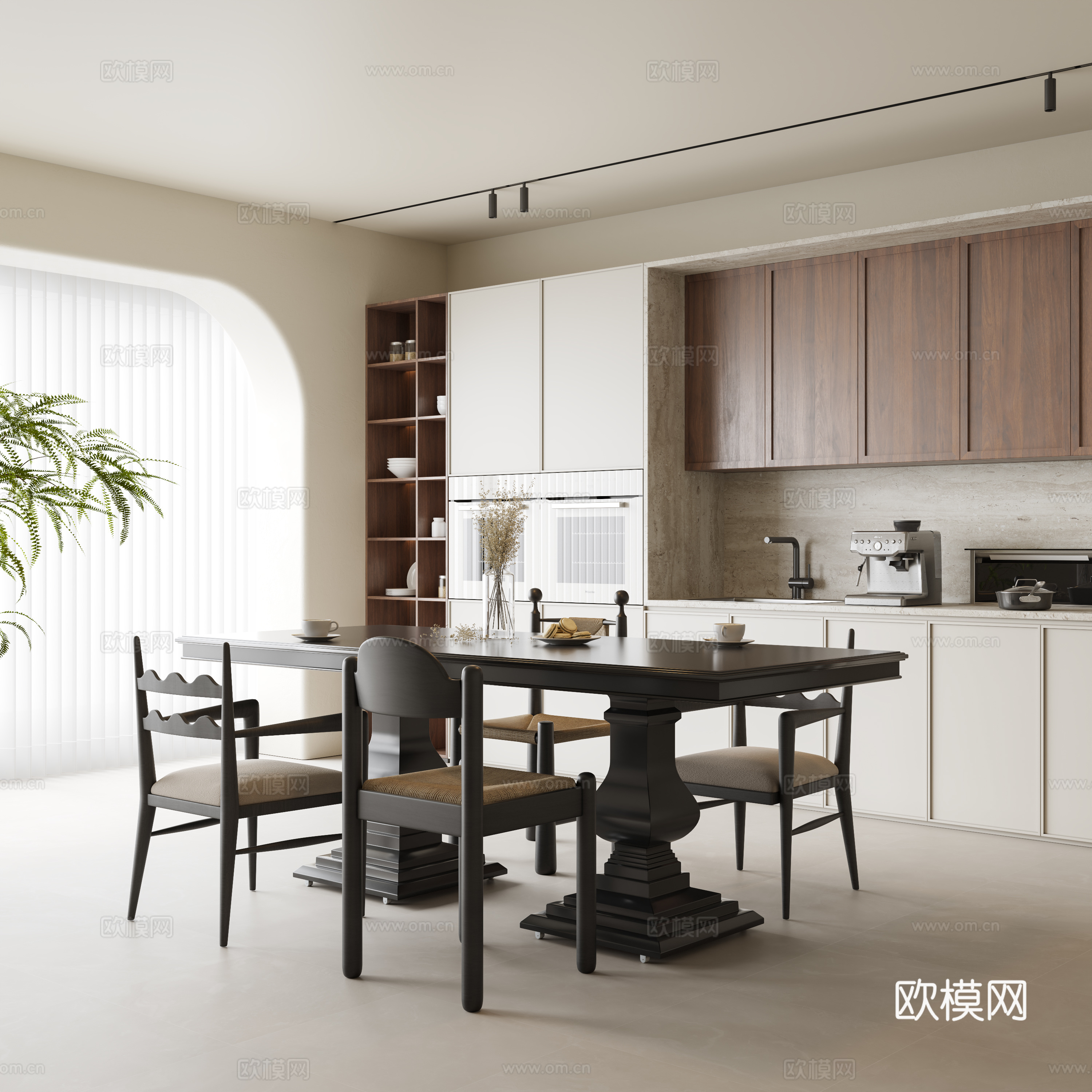 法式复古餐厅3d模型