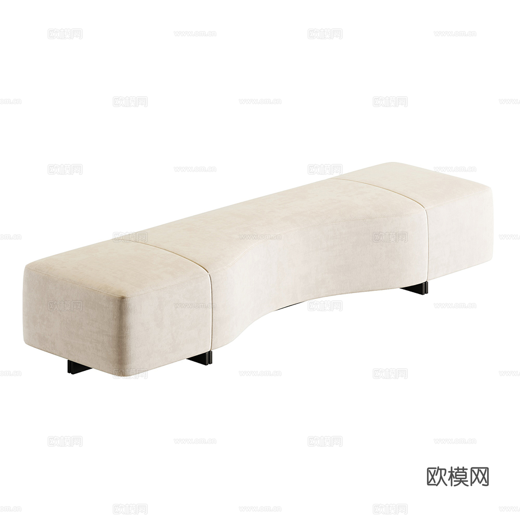 皮质沙发凳 矮凳 长凳su模型下载（渲染图3）