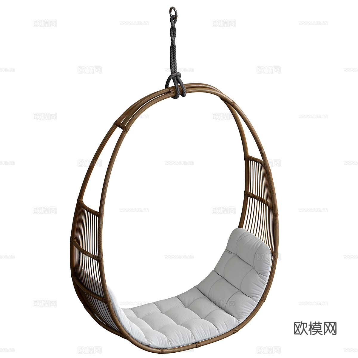 新中式秋千椅 吊椅3d模型下载（渲染图3）