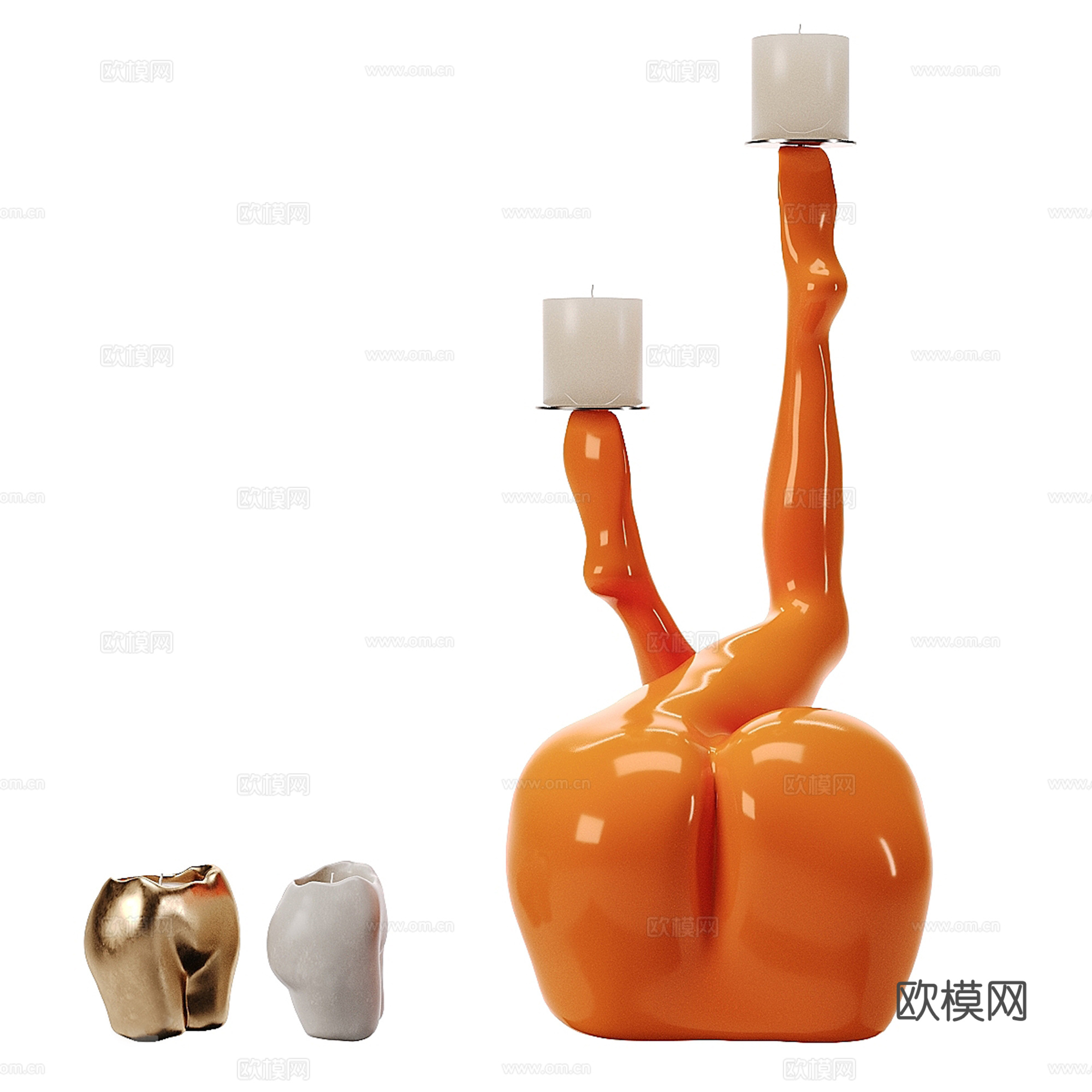 烛台灯 蜡烛su模型下载（渲染图3）