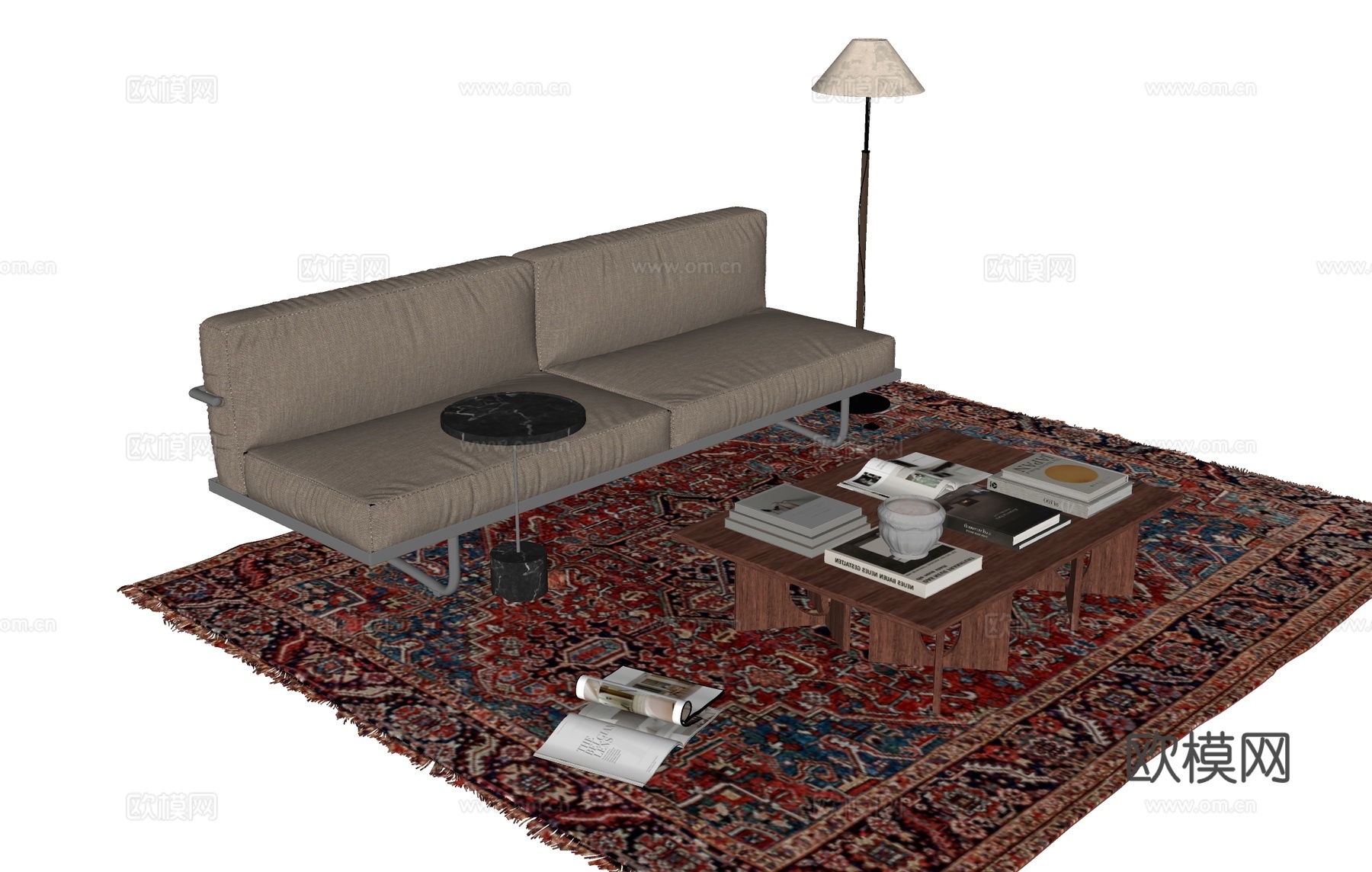 双人沙发 软体沙发su模型下载（渲染图1）