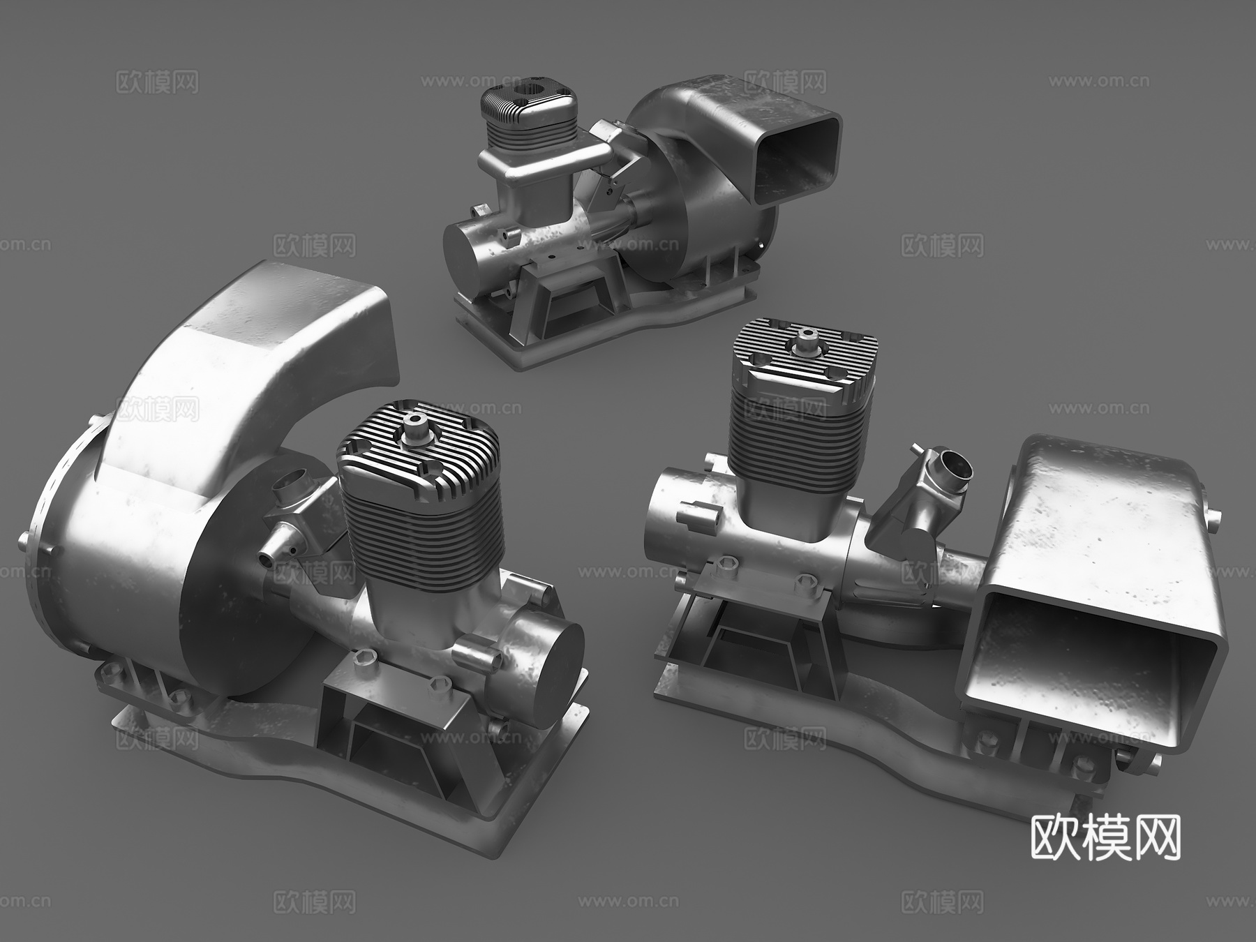 工业风鼓风机 电机 工业风扇 金属风机3d模型下载