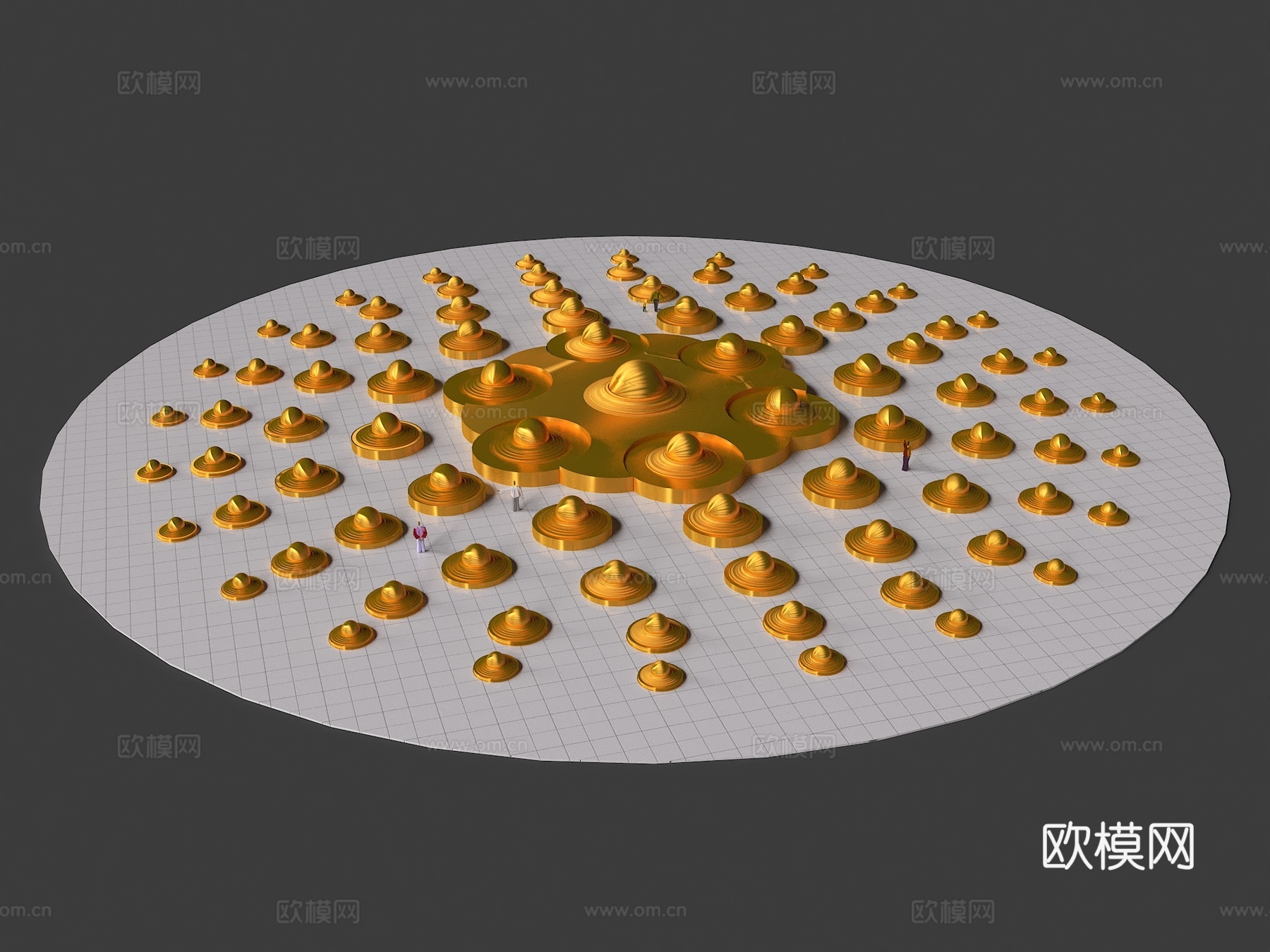 小乘佛教转运塔 宗教广场雕塑3d模型