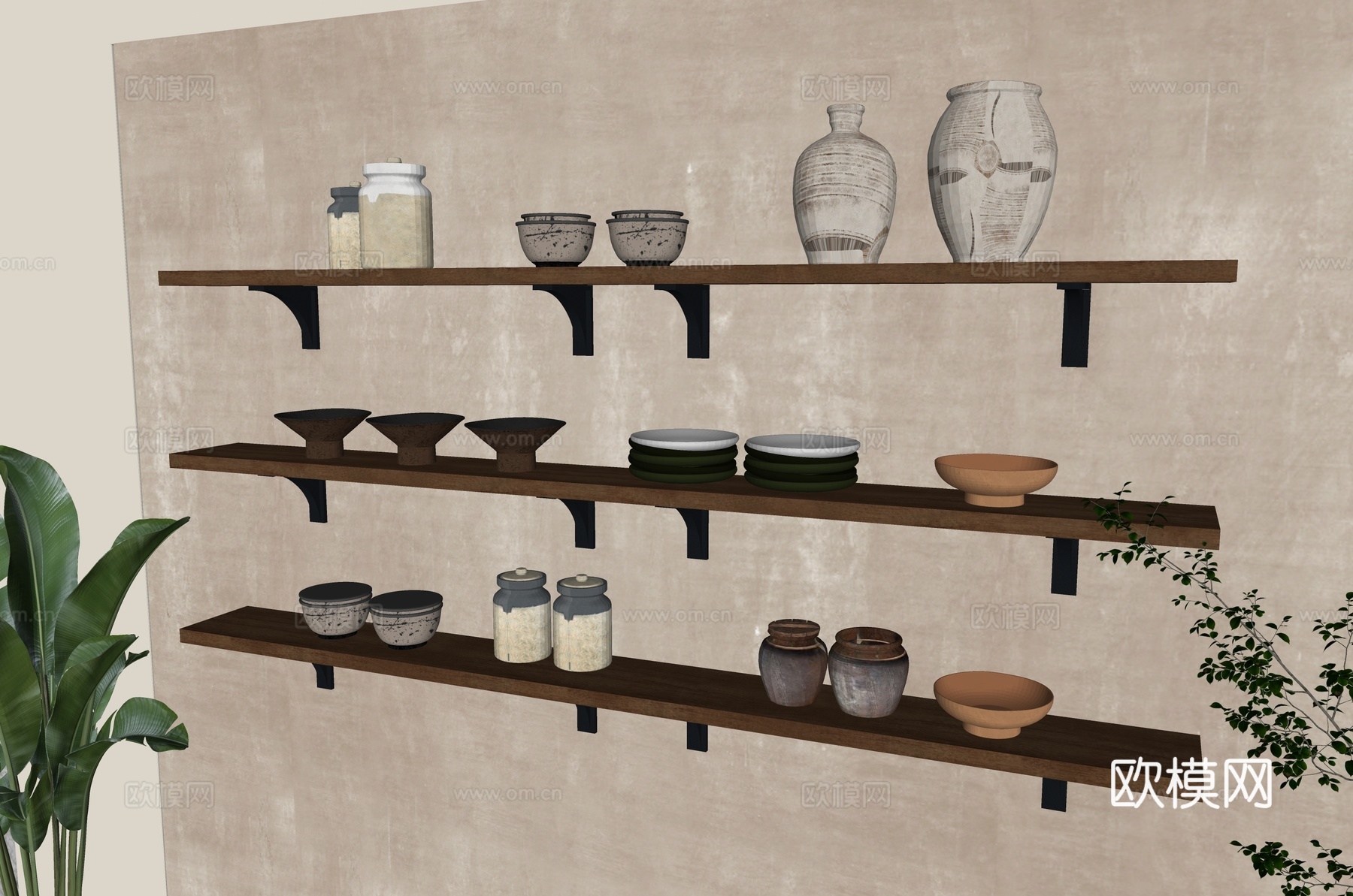 侘寂陶瓷 陶罐 陶器su模型下载（渲染图1）