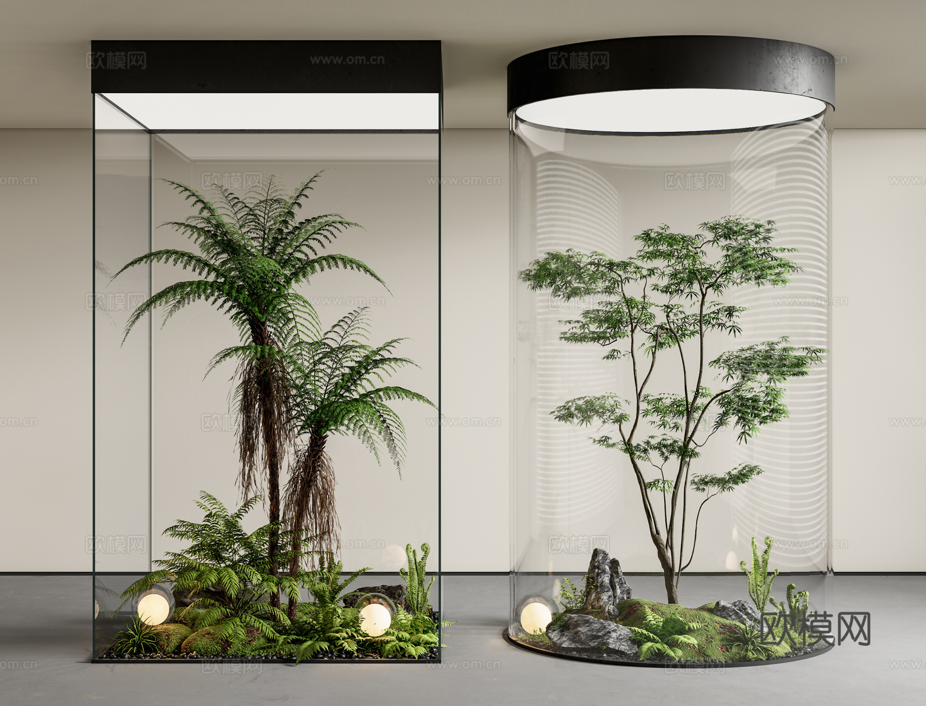 室内景观造景 植物堆su模型