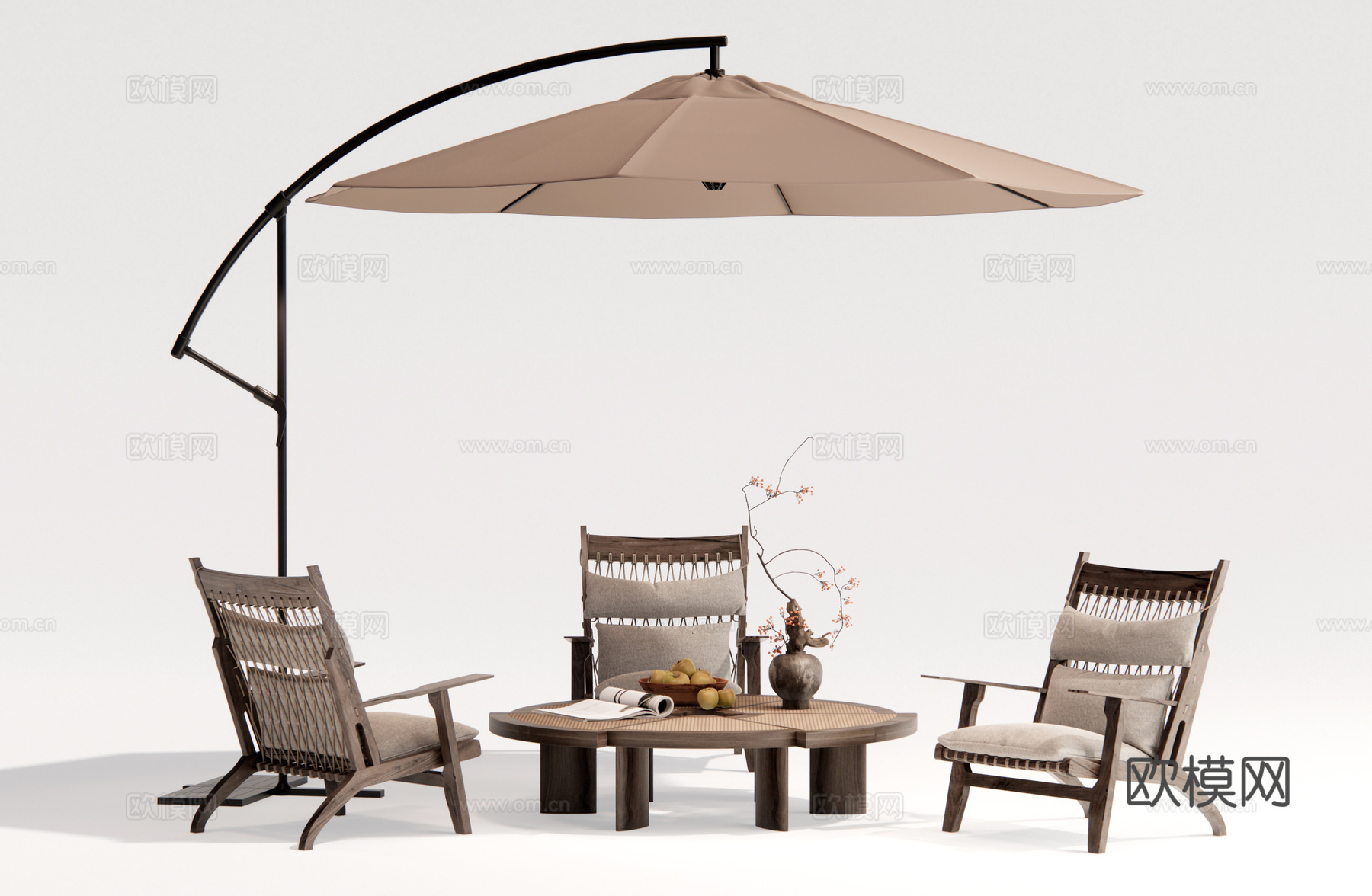 户外桌椅 露营桌椅su模型下载（渲染图2）