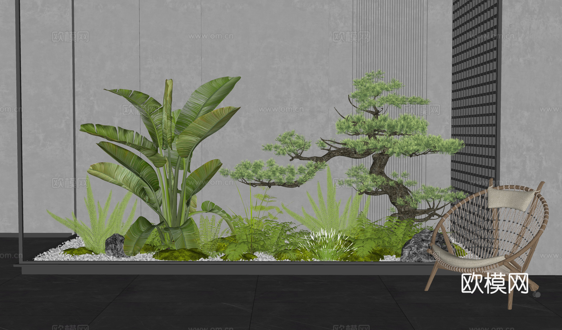 植物造景 植物堆su模型