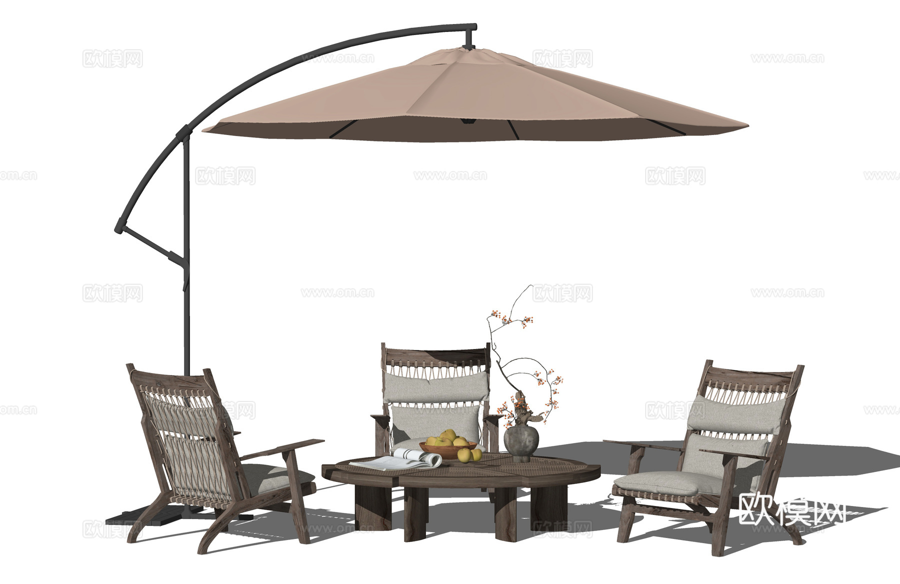 户外桌椅 露营桌椅su模型下载（渲染图1）