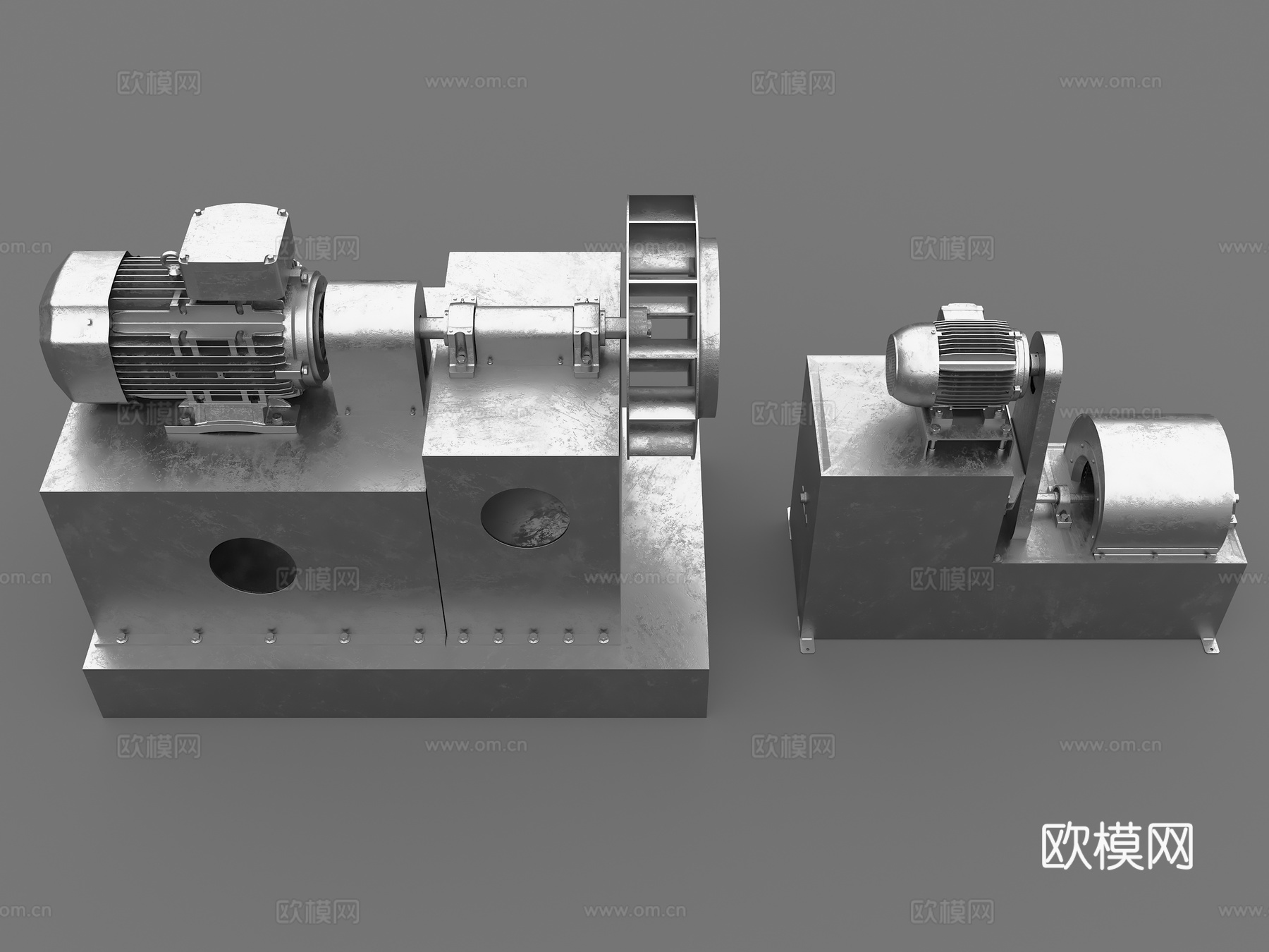 工业鼓风机 电机 工业风扇 金属风机3d模型下载