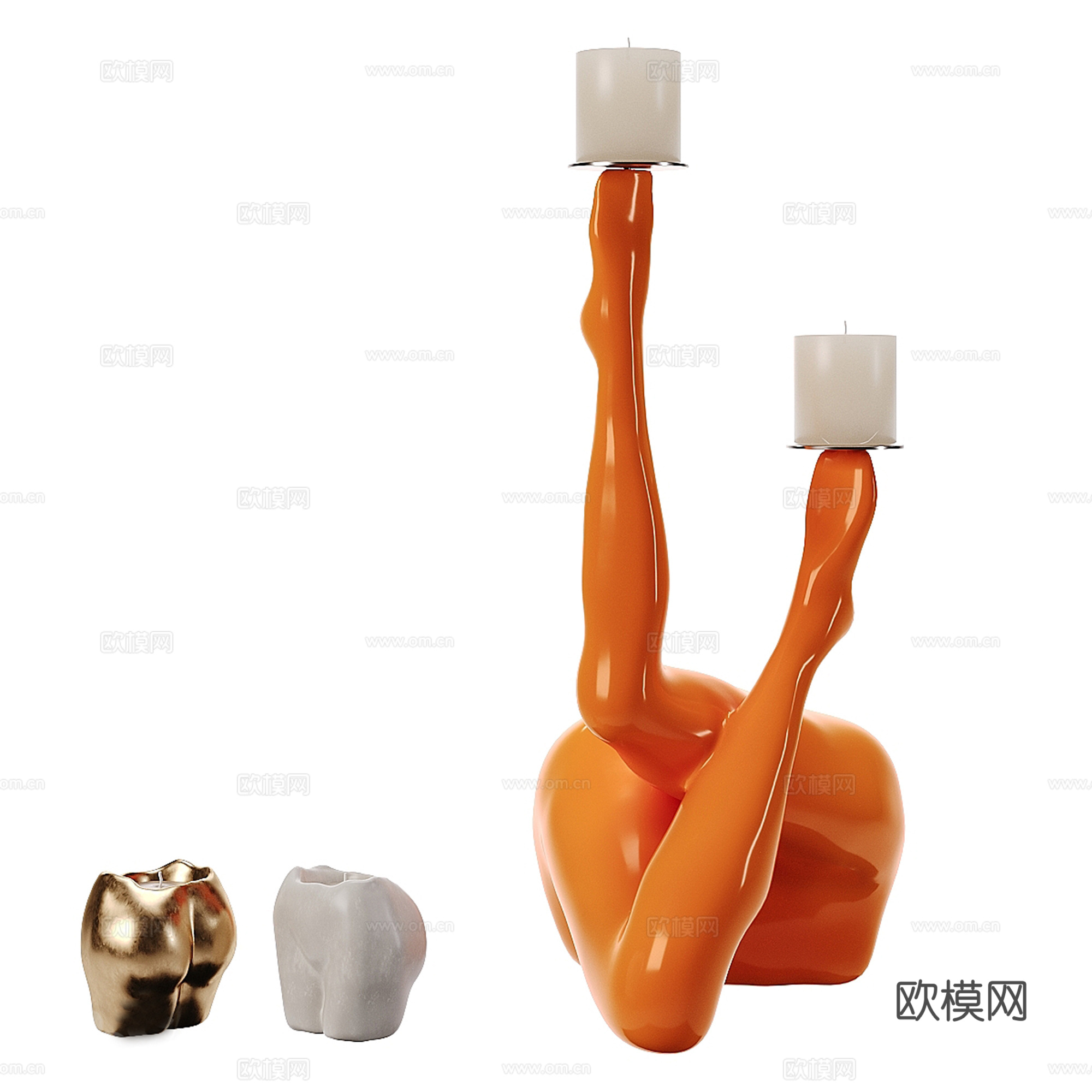 烛台灯 蜡烛su模型下载（渲染图2）
