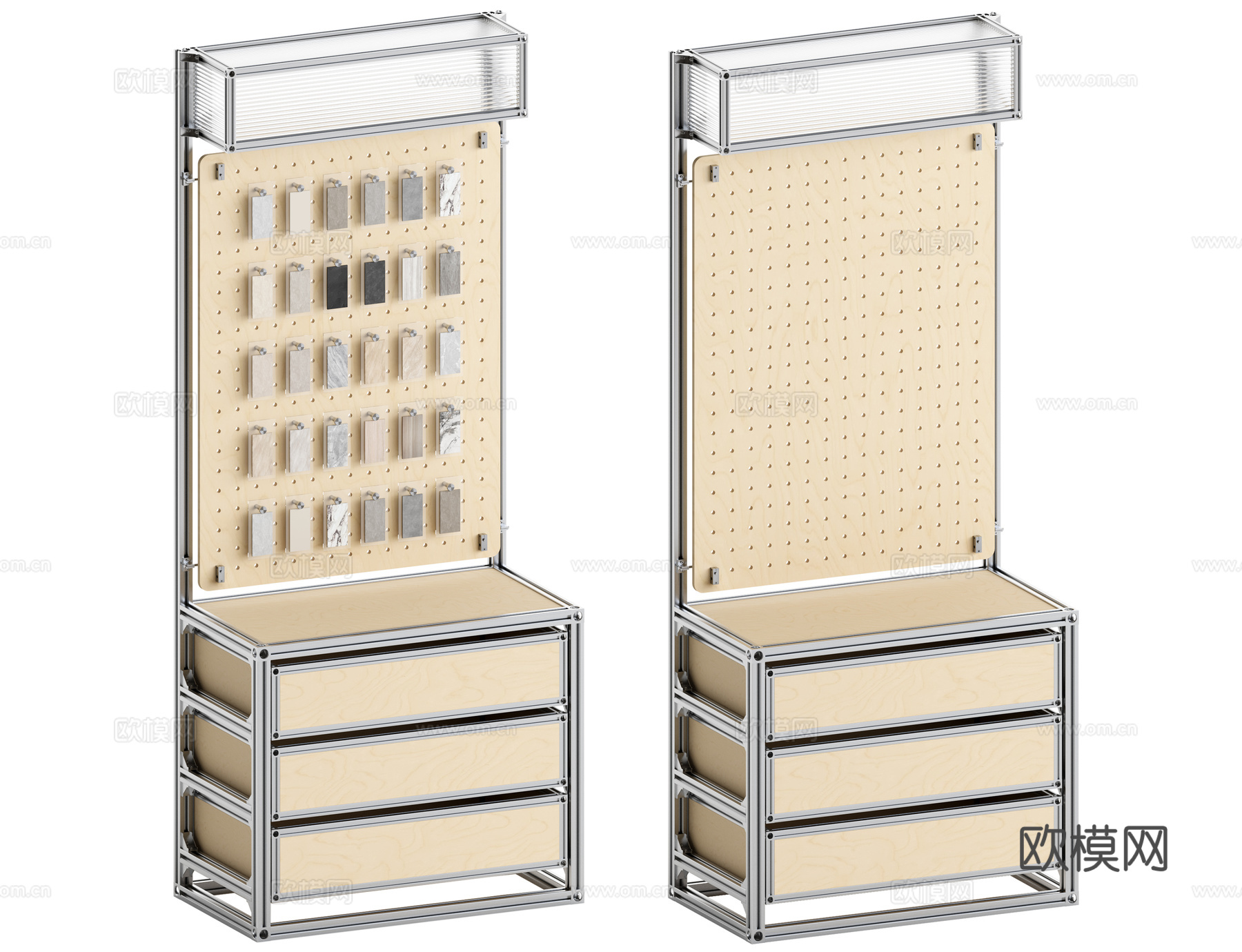 现代洞洞板展柜 饰品柜3d模型下载