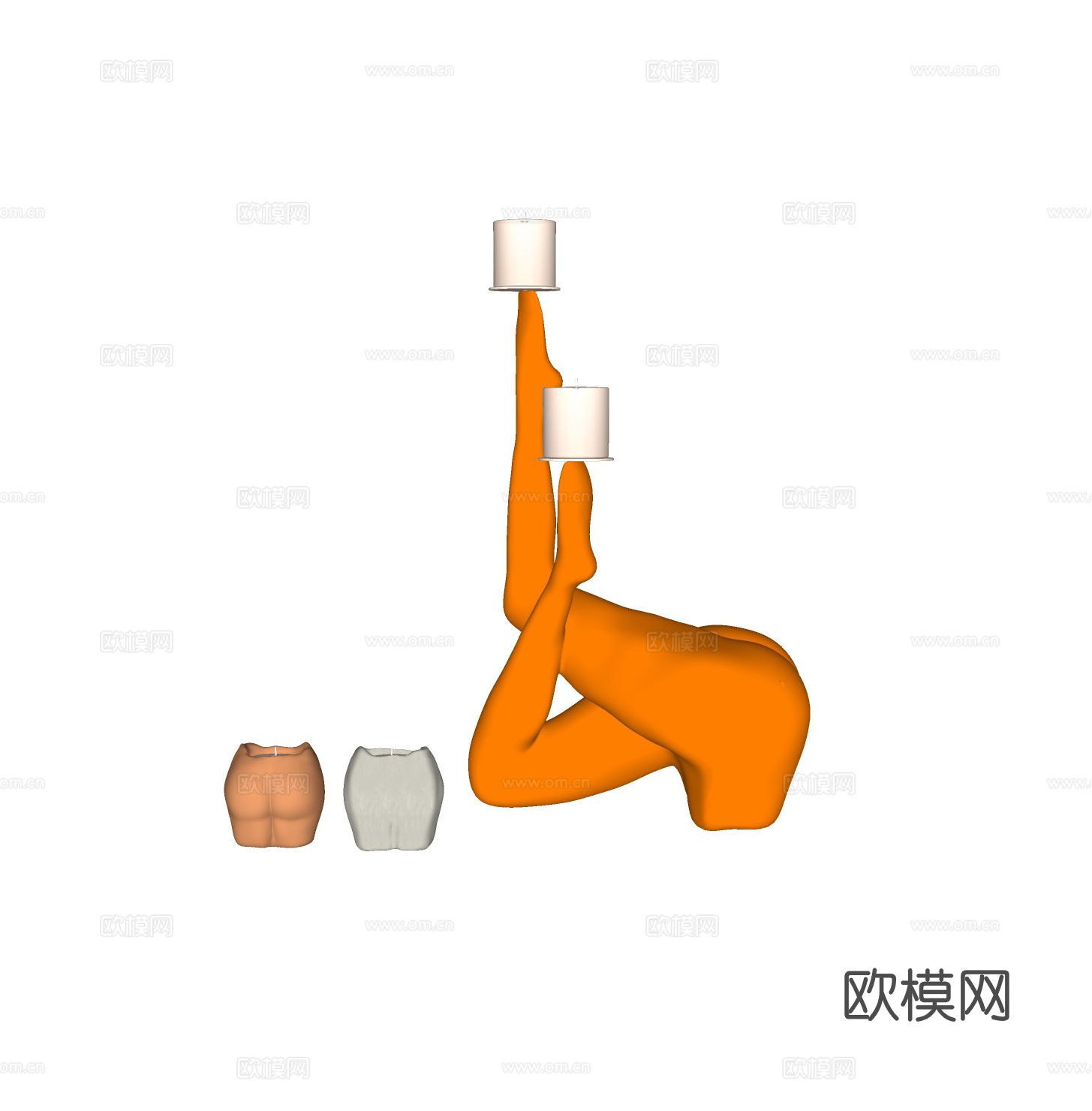 烛台灯 蜡烛su模型下载（渲染图1）