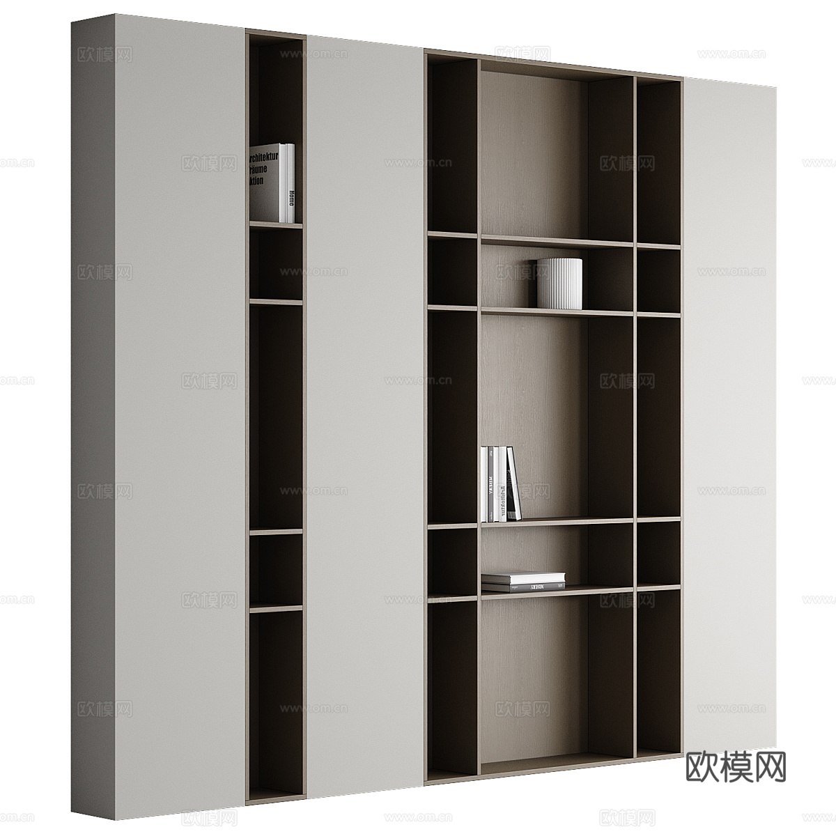 意式书柜3d模型下载（渲染图1）