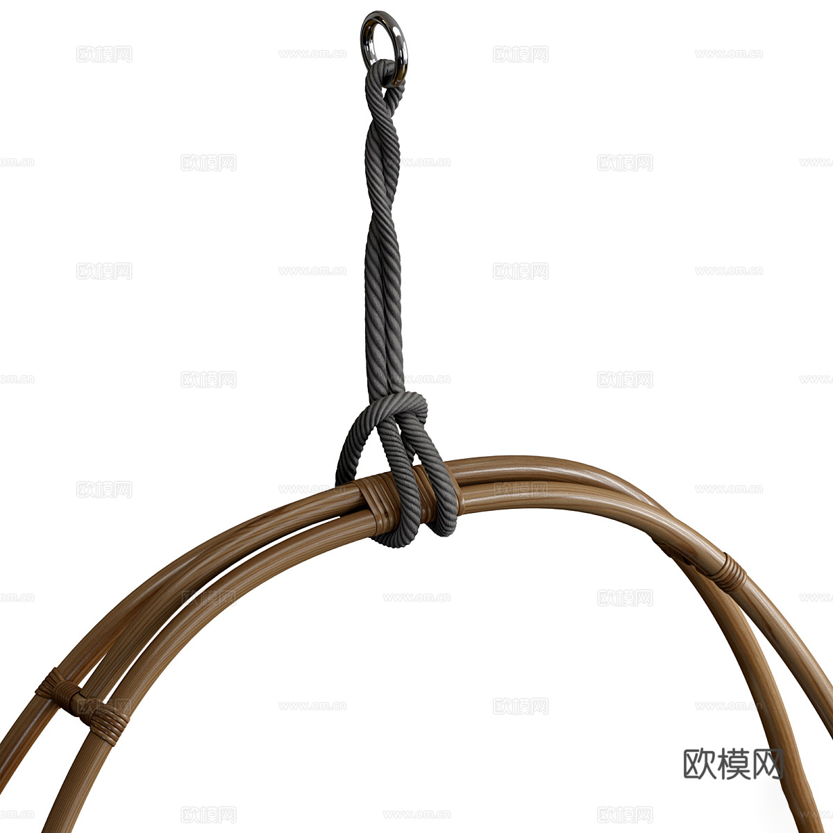 新中式秋千椅 吊椅3d模型下载（渲染图5）