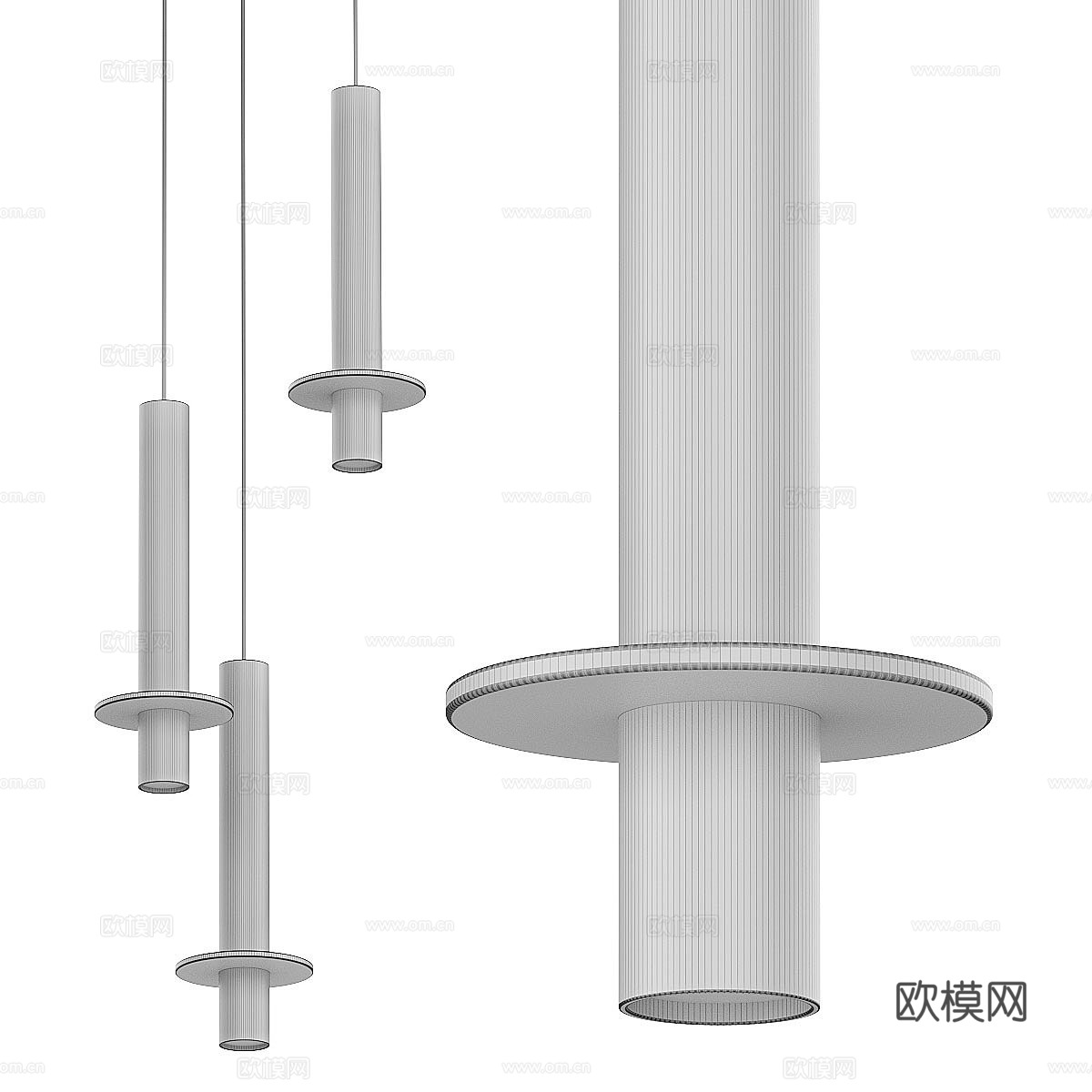 新中式吊线灯 小吊灯3d模型