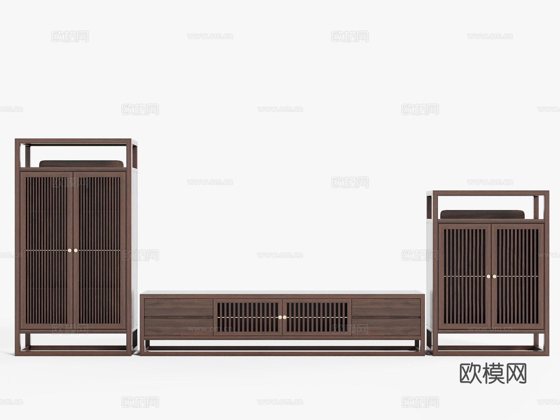 新中式电视柜 地柜 边柜3d模型