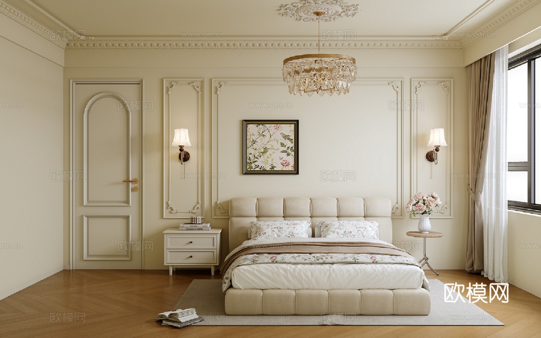 法式客餐厅3d模型下载（渲染图4）