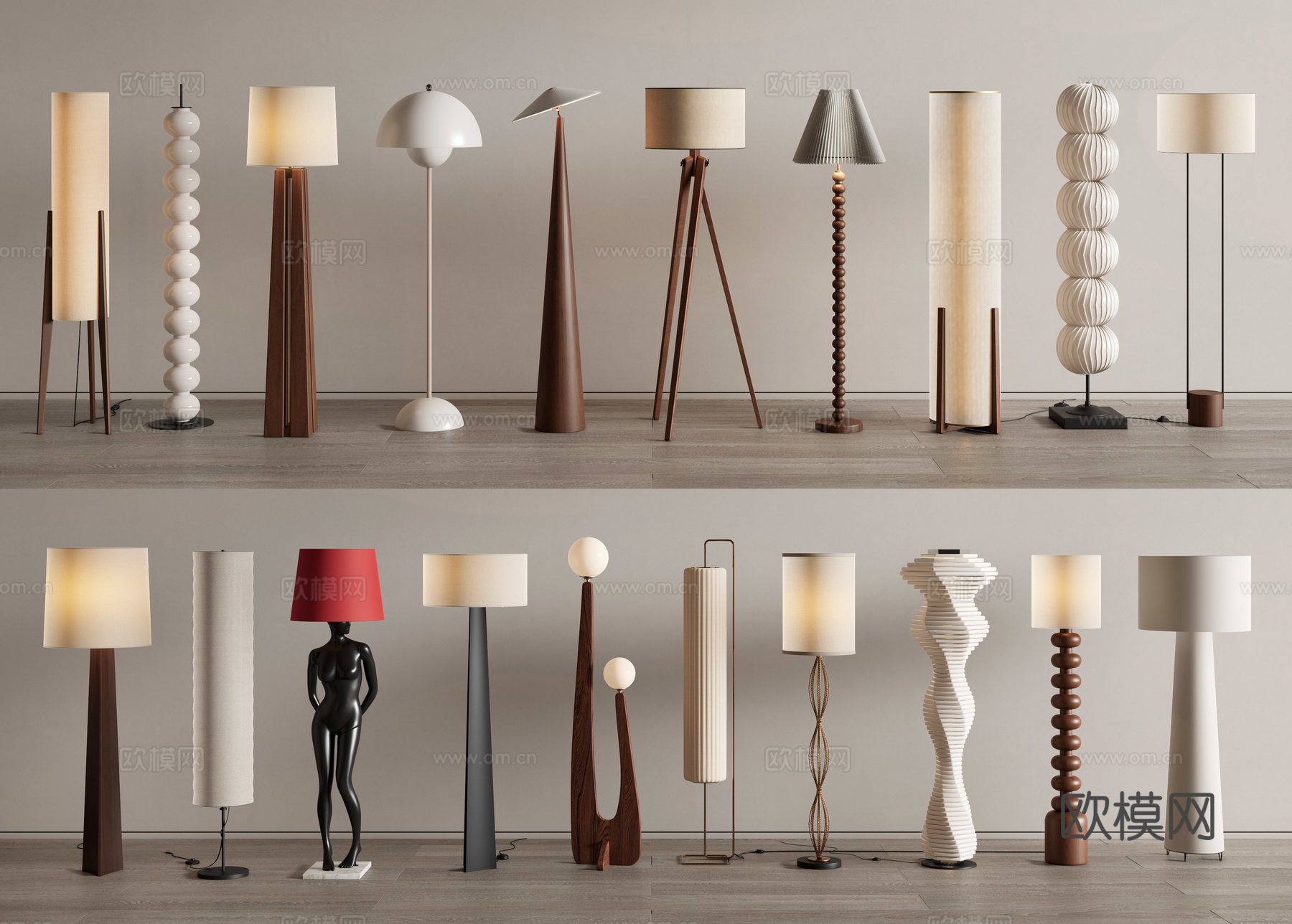 侘寂落地灯su模型