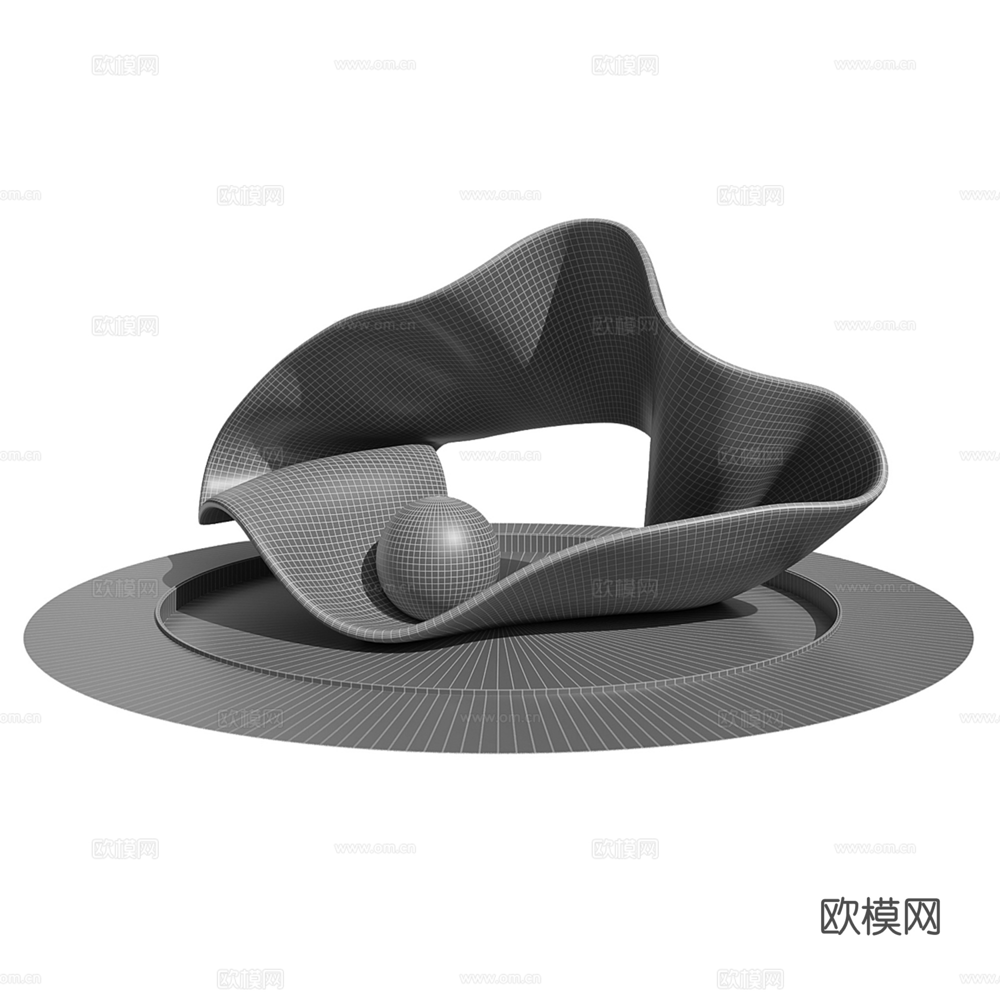 现代抽象景观 雕塑小品3d模型