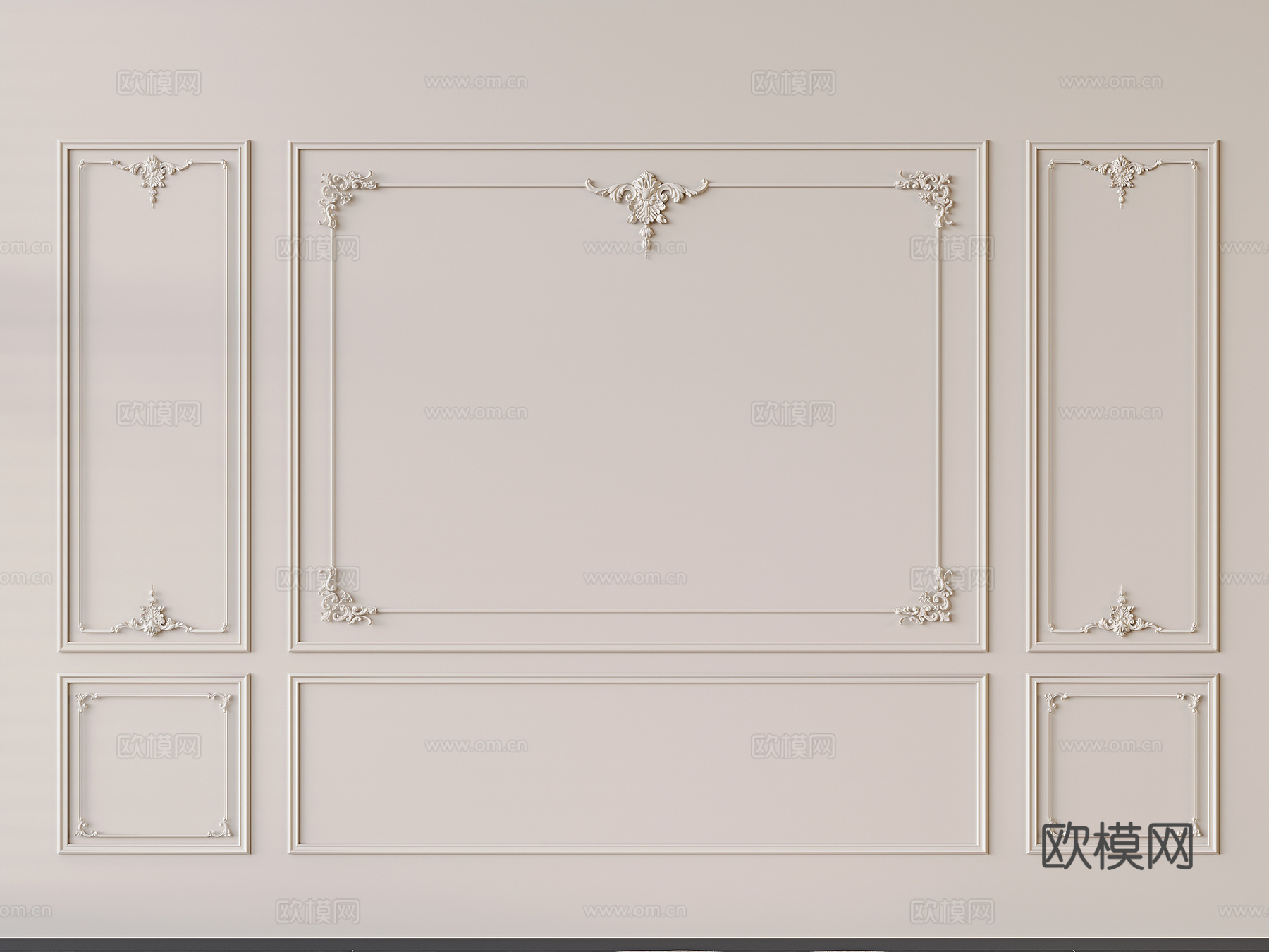 法式雕花 石膏线条3d模型
