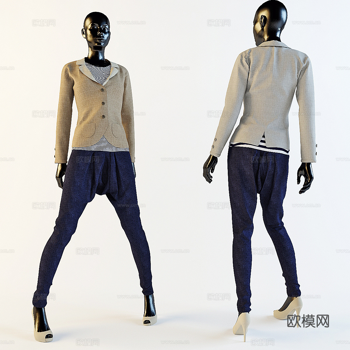 服装 模特架子 服装模特3d模型