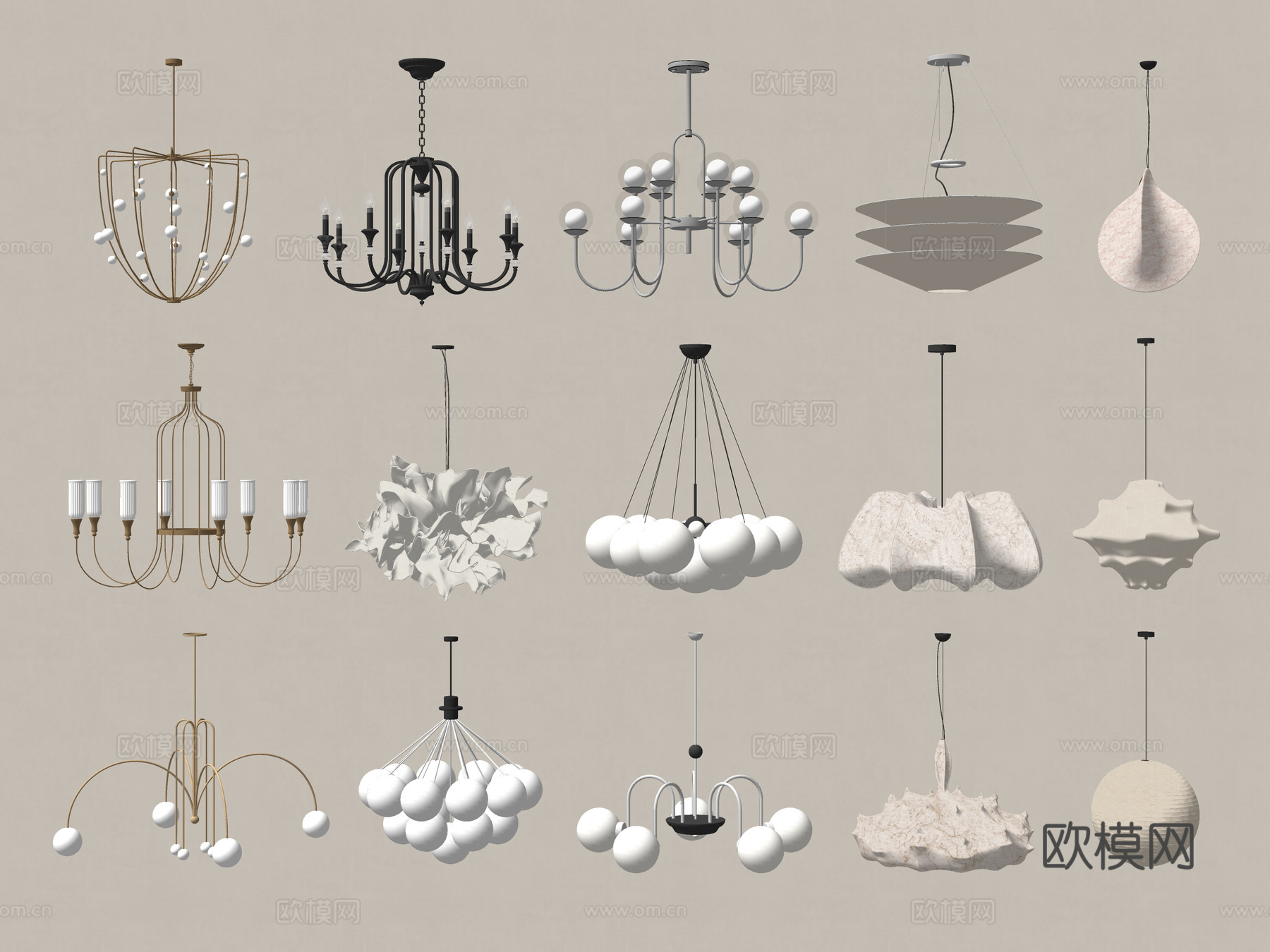 法式吊灯 艺术吊灯su模型