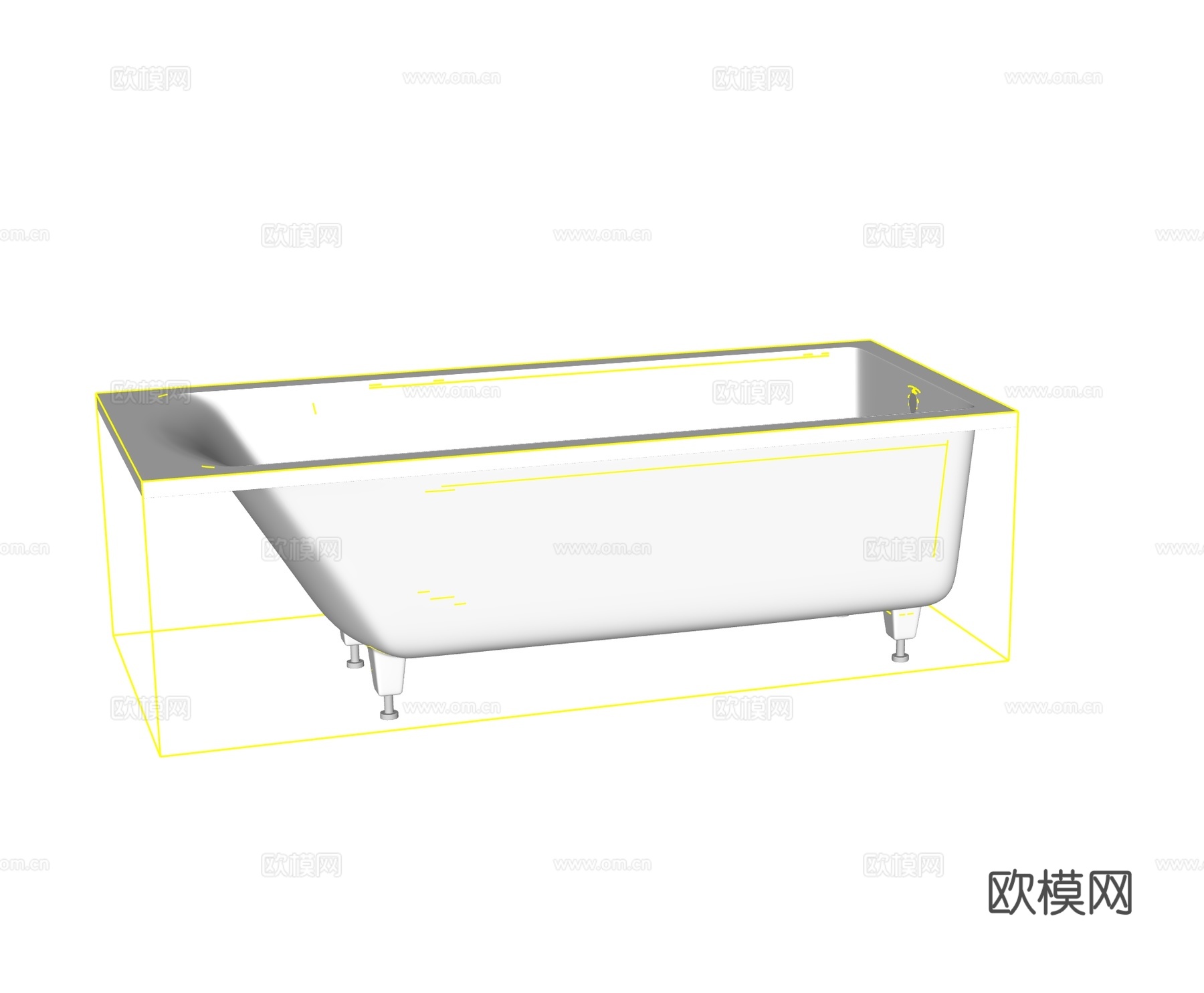 Salini 极简浴缸 方形浴缸su模型