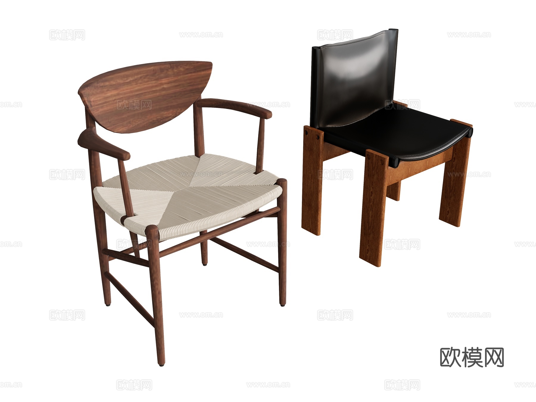 原木风椅子 休闲椅su模型下载（渲染图2）