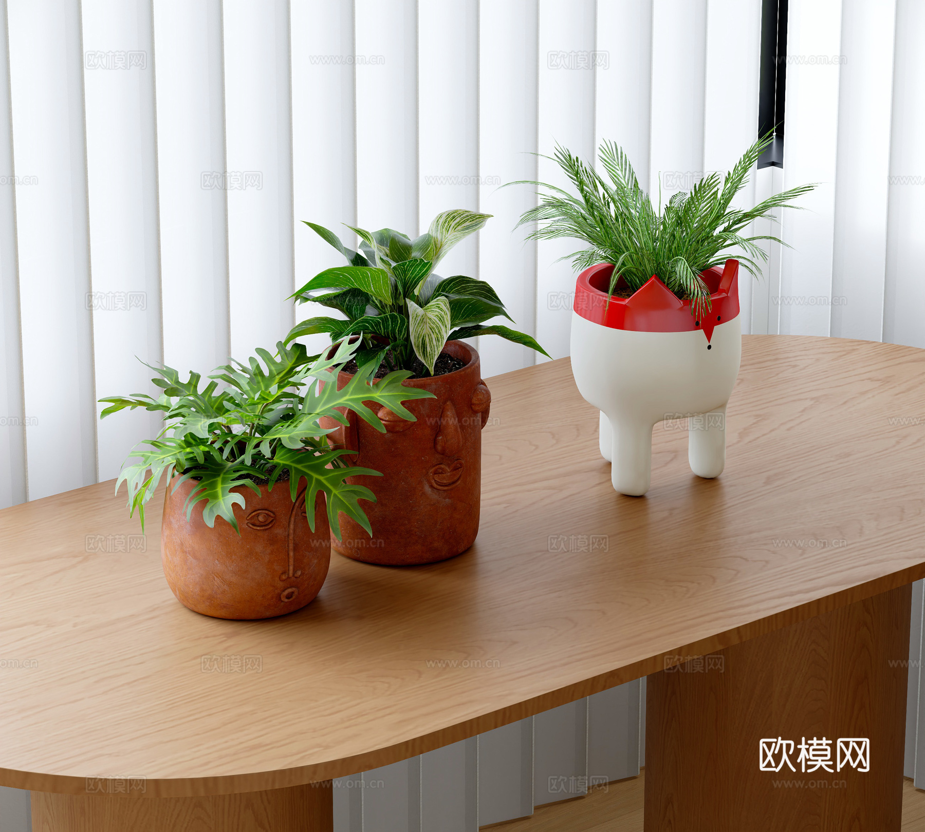 现代绿植盆栽 桌面小盆栽3d模型